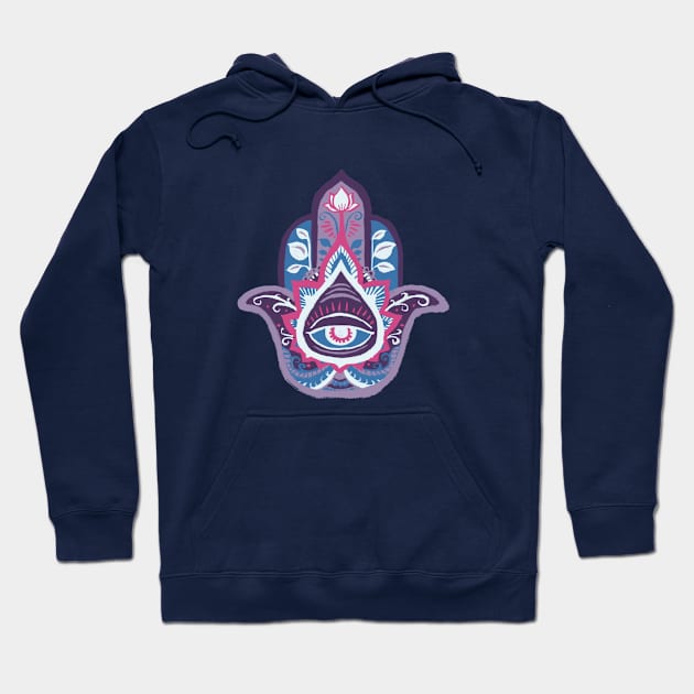 Hamsa Hand - Amethyst(February) Hoodie by akaneyabushita